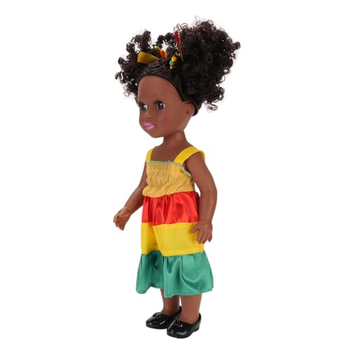 Jauarta Realistisch 14 Zoll Schwarzes Puppenspielzeug mit Exquisitem Detail, Entzückendes Afrikanisches Mädchen für , Lustige Explosion Haardesign Jauarta Realistisch 14 Zoll Schwarzes Puppenspielzeug mit Exquisitem Detail, Entzückendes Afrikanisches Mädchen für , Lustige Explosion Haardesign von Jauarta