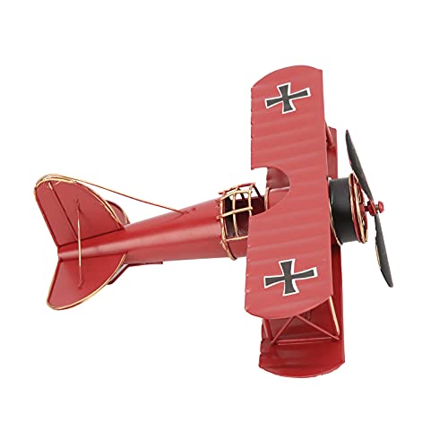 Jauarta Retro-Flugzeugmodell aus Metall, Exquisites Ornament für Moderne Flugzeuge, Hängende Flugzeugdekoration aus Schmiedeeisen für das Home Cafe für Vintage-Mode (Rot) von Jauarta