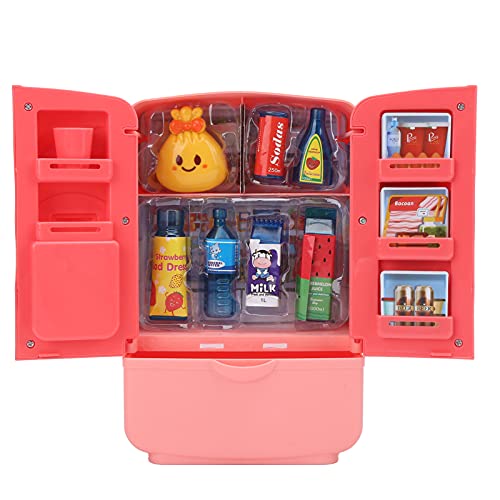 Jauarta Simulation Intelligent Kühlschrank Doppel Tür Küchenspielzeug Set Kinder Spielen Hausspielzeug Spielen (Rosa) von Jauarta