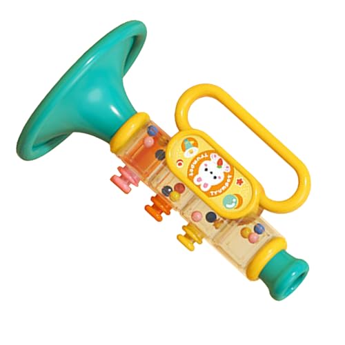 Jauarta Spielbare Spielzeug -Trompete, Multi -funktionaler Mini -Trompete, Cartoon -Design -Baby -Musikinstrument mit Erstklassigem Material, Feines Handwerkskunst für die Frühe Bildung (Blau) von Jauarta