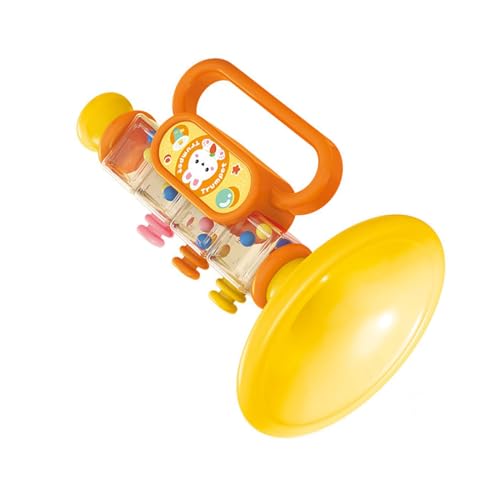 Jauarta Spielbare Spielzeug -Trompete, Multi -funktionaler Mini -Trompete, Cartoon -Design -Baby -Musikinstrument mit Erstklassigem Material, Feines Handwerkskunst für die Frühe Bildung (Gelb) von Jauarta