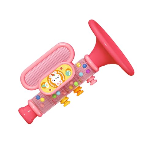 Jauarta Spielbare Spielzeug -Trompete, Multi -funktionaler Mini -Trompete, Cartoon -Design -Baby -Musikinstrument mit Erstklassigem Material, Feines Handwerkskunst für die Frühe Bildung (Rosig) von Jauarta