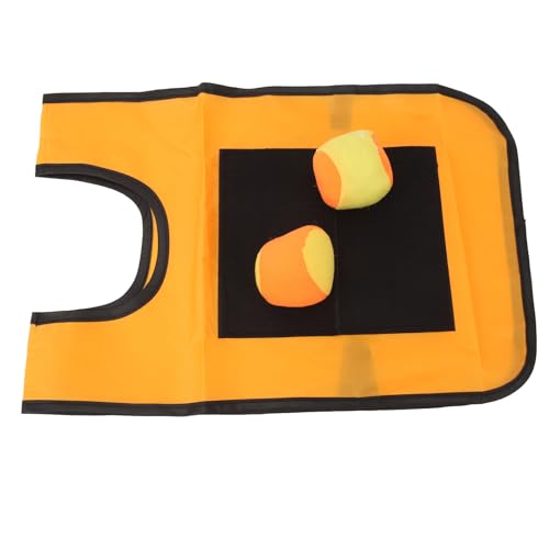 Jauarta Stockballweste für Kinder, Oxford-Stoff, Wurfziel, Spiel-Requisiten, Stockweste mit 2 Stoffbällen für Eltern-Kind-Outdoor-Aktivitäten (Orange) von Jauarta