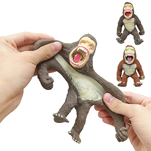 Jauarta Wildleben Anime -Figur Spielzeug, TPR Monkey Gorilla Realistische Wildtier -Figur -Reliefstress für Teenager Autismus ADHS (Rot Orang -Utan) von Jauarta