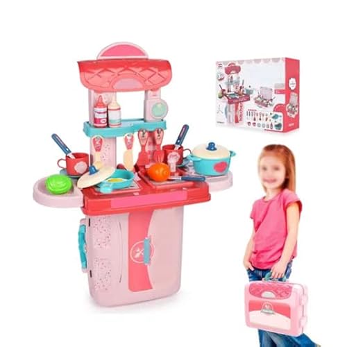 Küche Rollenspielspielzeug, Kinderspielset für Kleinkinder Mädchen, Bildungskochspiel mit Sicherem Plastik, 25,6 X 11 X 29,5 Zoll Assemblergröße Küche Rollenspielspielzeug, Kinderspielset für Kleinkinder Mädchen, Bildungskochspiel mit Sicherem Plastik, 25,6 X 11 X 29,5 Zoll Assemblergröße von Jauarta