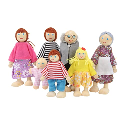 Puppenhaus aus Holz, Familie, GroßEltern, Eltern und 7 Puppen, Mini-Puppenhausfiguren-Set für Puppenhaus Im Maßstab 1:12, Ideal für Rollenspiele und Heimdekoration Puppenhaus aus Holz, Familie, GroßEltern, Eltern und 7 Puppen, Mini-Puppenhausfiguren-Set für Puppenhaus Im Maßstab 1:12, Ideal für Rollenspiele und Heimdekoration von Jauarta