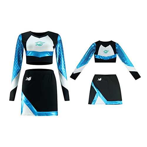 Jaugola Damen Maddy Cheerleader Kostüm 2 Stück Top Rock Sets Cosplay Cheer Outfit Halloween Cheerleading Party Blau, Blau, XX-Large Jaugola Damen Maddy Cheerleader Kostüm 2 Stück Top Rock Sets Cosplay Cheer Outfit Halloween Cheerleading Party Blau, Blau, XX-Large von Jaugola