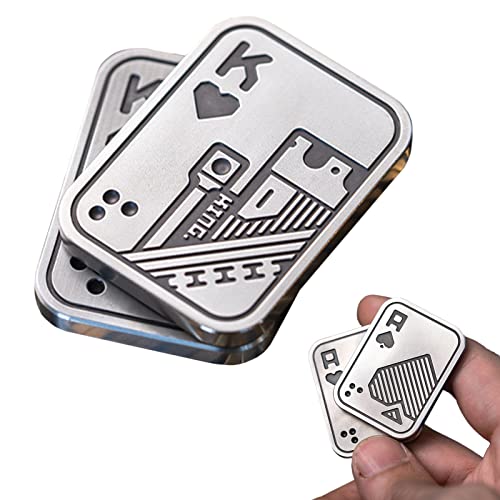 Jauhmui Metall Poker Fidget Slider,EDC Metall Fidget Toys,ADHS Autismus Angst Stressabbau Magnetisches Zappelspielzeug für Erwachsene,Angst Stressabbau Spielzeug,Geschenke für Freund und Vater (K) von Jauhmui