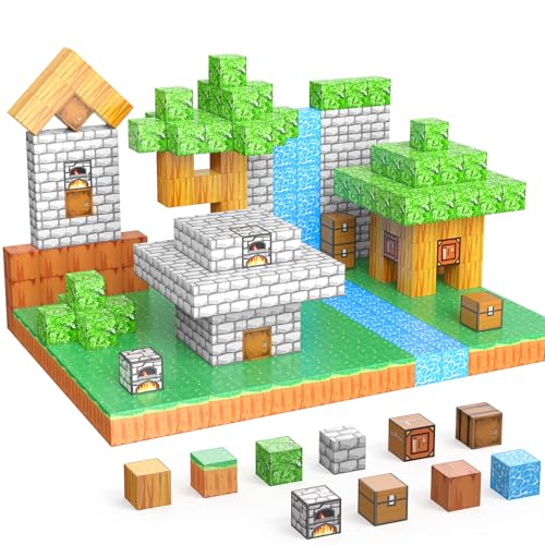 JauniQ Magnetische Bausteine, STEM Montessori sensorisches Spielzeug, Geschenke für Jungen Mädchen ab 3 Jahren, Fidget Building Spielzeug von JauniQ