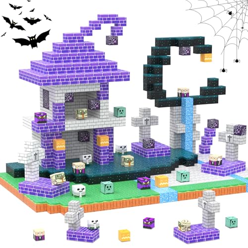 Magnetic Blocks 100 Pcs Halloween Building Toys Gifts Construction Toys for 3 4 5 6 7 8 Year Old Boys & Girls, STEM Montessori Sensory Creative Kids Toy von JauniQ