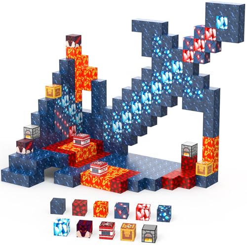 Magnetische Bausteine Blöcke 100 Teile Sensorik Magnetische Spielzeug Geburtstag Weihnachten Geschenke für Jungen Mädchen Alter 3 4 5 6 7 8 EIN Ostergeschenk von JauniQ