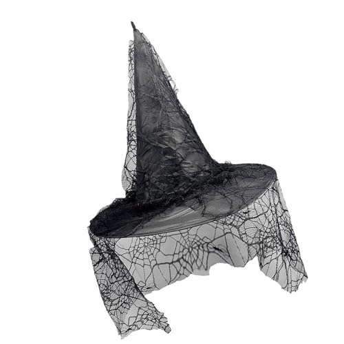 Javoryxh Böser Hexenhut, Halloween-Kostüm, Zubehör für Halloween-Party, Spinnennetz, durchsichtige Kopfbedeckung für Maskerade Javoryxh Böser Hexenhut, Halloween-Kostüm, Zubehör für Halloween-Party, Spinnennetz, durchsichtige Kopfbedeckung für Maskerade von Javoryxh