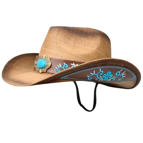 Javoryxh Cowboyhüte mit verstellbarem Kinnseil für Bälle, Bankette, Party, Edelsteine, Cowboy-Strohhüte für Erwachsene, Teenager, zum Fotografieren Javoryxh Cowboyhüte mit verstellbarem Kinnseil für Bälle, Bankette, Party, Edelsteine, Cowboy-Strohhüte für Erwachsene, Teenager, zum Fotografieren von Javoryxh