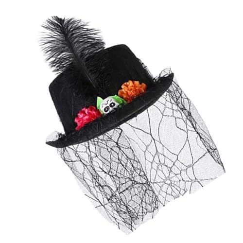 Javoryxh Eleganter Hut mit Blumenschleier für Halloween und Theatergebrauch, Themenfeier, Bühnenaufführungen Javoryxh Eleganter Hut mit Blumenschleier für Halloween und Theatergebrauch, Themenfeier, Bühnenaufführungen von Javoryxh