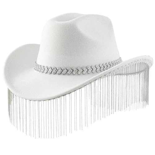 Javoryxh Fransen Strass Hut für Frauen Cosplay Kostüm Hut Junggesellinnenabschied Kopfbedeckung Hochzeit Party Zubehör Javoryxh Fransen Strass Hut für Frauen Cosplay Kostüm Hut Junggesellinnenabschied Kopfbedeckung Hochzeit Party Zubehör von Javoryxh