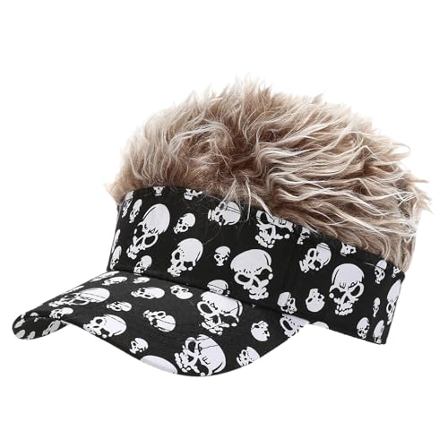 Javoryxh Haariger Hut Sport Fan Kopfbedeckung Spaß Halloween Kostüm Zubehör Party Foto Requisiten Cosplay Perücken Streich Kostüm von Javoryxh