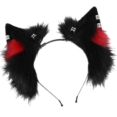 Javoryxh Modischer Fuchs-Ohr-Plüsch-Stirnband, Kostüm, Kopfschmuck, verstellbar, Cosplay-Zubehör für Party-Outfits und den Alltag von Javoryxh