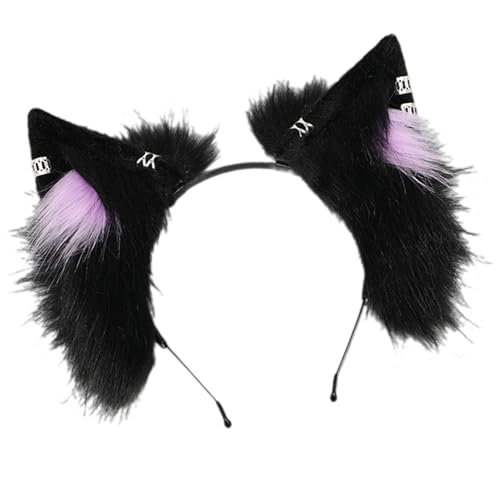 Javoryxh Modischer Fuchs-Ohr-Plüsch-Stirnband, Kostüm, Kopfschmuck, verstellbar, Cosplay-Zubehör für Party-Outfits und den Alltag von Javoryxh