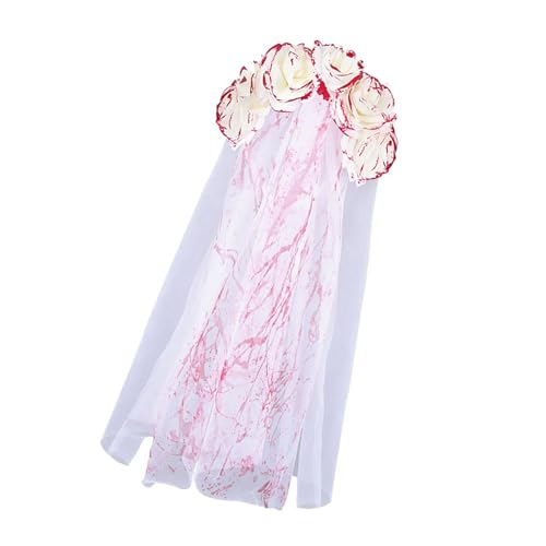 Javoryxh Punk Braut Schleier für Frauen Halloween Kostüm Zubehör Schleier Blutige Blume Haarreifen Schleier für Mottoparty Javoryxh Punk Braut Schleier für Frauen Halloween Kostüm Zubehör Schleier Blutige Blume Haarreifen Schleier für Mottoparty von Javoryxh