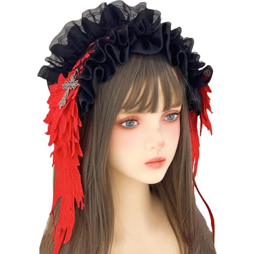 Javoryxh Vielseitiger Spitzen-Kopfschmuck mit gotischen Kreuzen, stilvoller Haarschmuck für Cosplay und alternative Mode Javoryxh Vielseitiger Spitzen-Kopfschmuck mit gotischen Kreuzen, stilvoller Haarschmuck für Cosplay und alternative Mode von Javoryxh