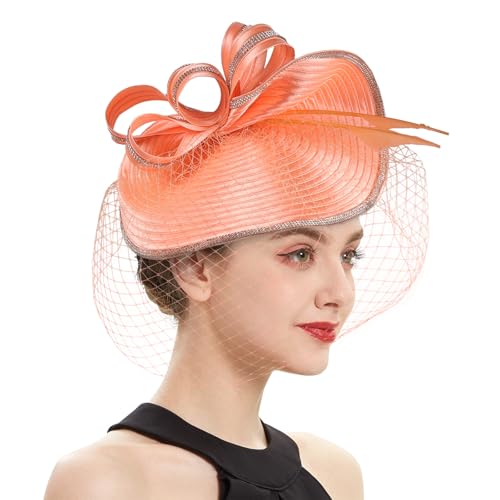Javoryxh Vintage-inspirierte Haardekoration, elegante schwarze Polyester-Kopfbedeckung, Party-Kopfbedeckung für Partys und Hochzeiten von Javoryxh