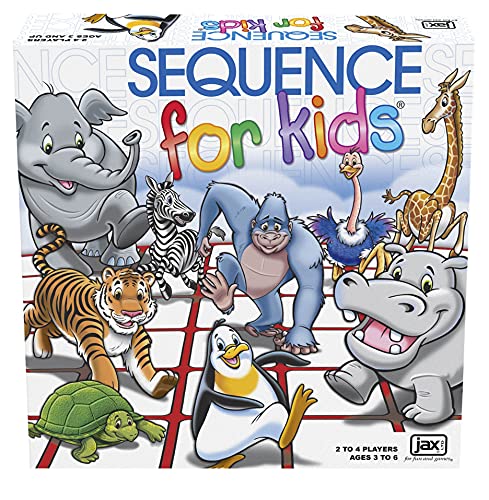 Sequence for Kids – Das Strategiespiel Kein Lesen erforderlich von Jax, Mehrfarbig, 27,9 cm (2–4 Spieler) von Jax