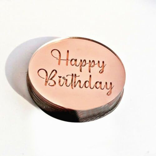 Verschönern Sie Ihre Geburtstagsfeier mit 51020 Stück Happy Birthday Cupcake-Scheiben (20 Stück Roségold) von Jayruit