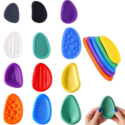 12 Stück Fidget Toys Sensory Stones, Anti Stress Spielzeug Für Kinder Und Erwachsene, Stressabbau Spielzeug Mit Sensorischen Texturen, Ideal Für Schule, Büro Und Reisen von JazRvr