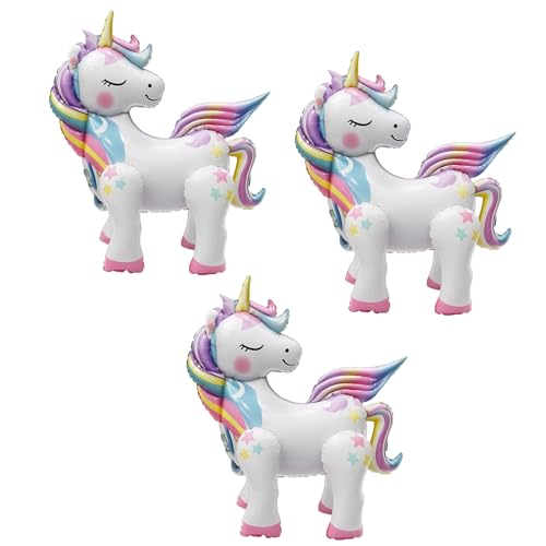 3 Einhorn Luftballons, Einhorn Ballon Set für Einhorn Party Deko, 3D Einhorn Folienballon für Kindergeburtstag, Rainbow Einhorn Luftballons für Hochzeit, Schule, Jubiläum 3 Einhorn Luftballons, Einhorn Ballon Set für Einhorn Party Deko, 3D Einhorn Folienballon für Kindergeburtstag, Rainbow Einhorn Luftballons für Hochzeit, Schule, Jubiläum von JazRvr