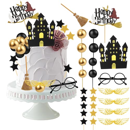 38 Stück Hary Tortendeko Jungen, Wizard Kuchen Deko Kindergeburtstag, Happy Birthday Topper, Cake Topper Set für Kinder Geburtstag Party Kuchen Dekoration Supplies 38 Stück Hary Tortendeko Jungen, Wizard Kuchen Deko Kindergeburtstag, Happy Birthday Topper, Cake Topper Set für Kinder Geburtstag Party Kuchen Dekoration Supplies von JazRvr