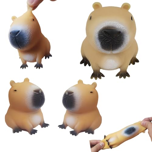 4 Stück Capybara Squishy, Niedliche Capybara Anti-Stress-Spielzeuge, Perfekt für Büro, Schule oder als Geschenk, Ideal für Stressabbau und Entspannung von JazRvr