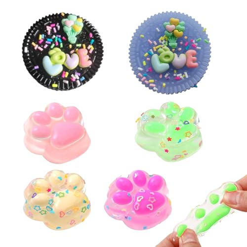 6er Set Squeeze Toy, Taba Squishies, Pfoten Squishy, Stressabbau Spielzeug, Sensorisches Spielzeug für Kinder und Erwachsene, 6,5 x 3 cm, Ideal für Montessori Aktivitäten und Beruhigung 6er Set Squeeze Toy, Taba Squishies, Pfoten Squishy, Stressabbau Spielzeug, Sensorisches Spielzeug für Kinder und Erwachsene, 6,5 x 3 cm, Ideal für Montessori Aktivitäten und Beruhigung von JazRvr