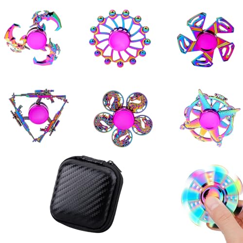7er Set Fidget Spinner Metall, Finger Spinner Für Kinder Und Erwachsene, Antistress Spielzeug Mit Aufbewahrungstasche, Jungen Und Mädchen 7er Set Fidget Spinner Metall, Finger Spinner Für Kinder Und Erwachsene, Antistress Spielzeug Mit Aufbewahrungstasche, Jungen Und Mädchen von JazRvr