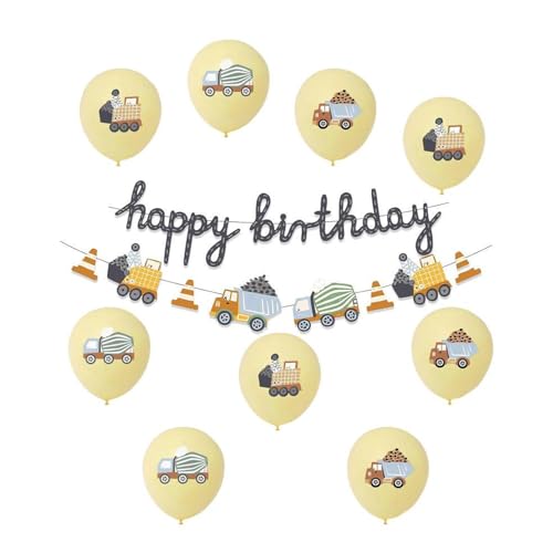 Bagger Geburtstag Deko 2 Jahre, Baustellen Deko Kindergeburtstag, Bagger Ballon, 21-teiliges Set mit Girlande und Luftballons für Bau-Themenparty, Ideal für 3-10 Jährige Bagger Geburtstag Deko 2 Jahre, Baustellen Deko Kindergeburtstag, Bagger Ballon, 21-teiliges Set mit Girlande und Luftballons für Bau-Themenparty, Ideal für 3-10 Jährige von JazRvr