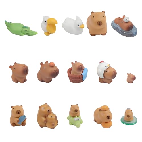 Capybara, 18 Stück Capybara Cake Topper, Capybara Birthday Decorations, Capybara Toy, PVC-Material, Ideal Für Kindergeburtstage, Baby-Shower-Partys, Feengarten-Dekoration, Puppenhaus-Zubehör Capybara, 18 Stück Capybara Cake Topper, Capybara Birthday Decorations, Capybara Toy, PVC-Material, Ideal Für Kindergeburtstage, Baby-Shower-Partys, Feengarten-Dekoration, Puppenhaus-Zubehör von JazRvr