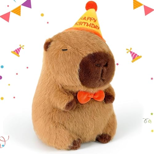 Capybara Kuscheltier, 25cm Capybara Plüschtier Mit Geburtstagshut, Weiches Und Hautfreundliches Stofftier, Kinder Ab 3 Jahren Capybara Kuscheltier, 25cm Capybara Plüschtier Mit Geburtstagshut, Weiches Und Hautfreundliches Stofftier, Kinder Ab 3 Jahren von JazRvr
