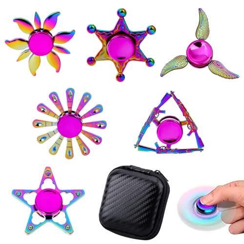 Fidget Spinner Metall, 7er Set Mit Aufbewahrungstasche, Anti Stress Spielzeug Für Kinder Und Erwachsene, Ideal Für Büro, Schule Und Unterwegs Fidget Spinner Metall, 7er Set Mit Aufbewahrungstasche, Anti Stress Spielzeug Für Kinder Und Erwachsene, Ideal Für Büro, Schule Und Unterwegs von JazRvr