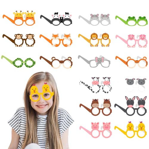 JazRvr 18 Party Brillen Set, Partyanimals Brillen für Kindergeburtstag, Lustige Gastgeschenke für Party Tiermotive, Farm und Dschungel Design JazRvr 18 Party Brillen Set, Partyanimals Brillen für Kindergeburtstag, Lustige Gastgeschenke für Party Tiermotive, Farm und Dschungel Design von JazRvr