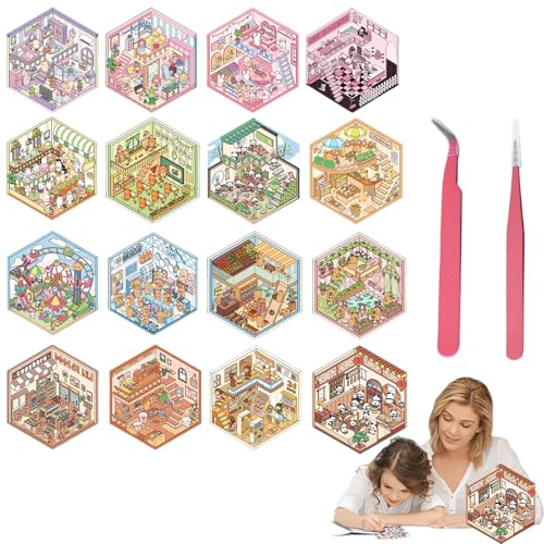 JazRvr 18 Stück 3D Sticker, 3D Sticker Scene, Kreative DIY-Szenen für Erwachsene und Kinder, 17,7 x 12 cm, Sticker Book für Dekoration und Spiel JazRvr 18 Stück 3D Sticker, 3D Sticker Scene, Kreative DIY-Szenen für Erwachsene und Kinder, 17,7 x 12 cm, Sticker Book für Dekoration und Spiel von JazRvr