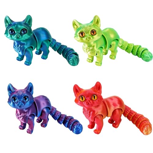 JazRvr 4 Stück 3D Tiere, Katzen Spielzeug für Kinder, 3D Figuren für Büro und Schule, Drache Dekoration in Farben: Grün, Lila, Rot JazRvr 4 Stück 3D Tiere, Katzen Spielzeug für Kinder, 3D Figuren für Büro und Schule, Drache Dekoration in Farben: Grün, Lila, Rot von JazRvr