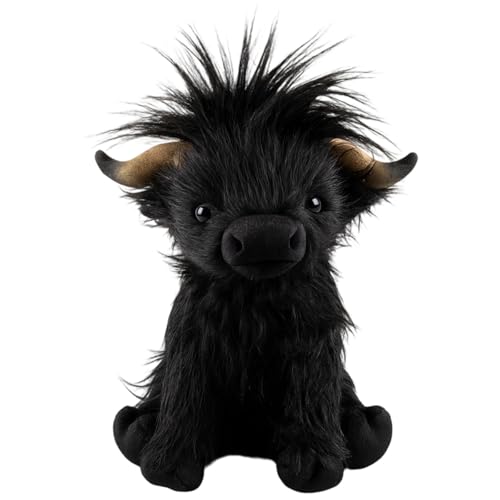 JazRvr Hochlandrind Kuscheltier, Schottisches Highland Cow Plüschtier, Kuscheltier Kuh Für Kinder, 28 cm Schwarzes Kuscheltier, Stressabbau JazRvr Hochlandrind Kuscheltier, Schottisches Highland Cow Plüschtier, Kuscheltier Kuh Für Kinder, 28 cm Schwarzes Kuscheltier, Stressabbau von JazRvr