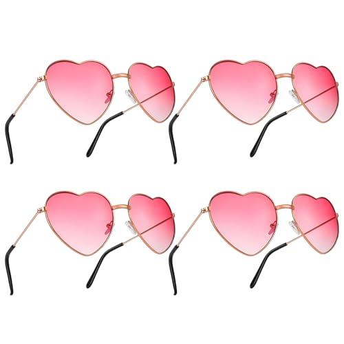 JazRvr Mallorca Party Outfit, 4er Set Herz Sonnenbrille Pink, Goldgerahmte Retro Partybrille für Fasching, Halloween, Geburtstagsfeiern, 60er 70er 80er 90er Theme Parties, 146 * 135mm JazRvr Mallorca Party Outfit, 4er Set Herz Sonnenbrille Pink, Goldgerahmte Retro Partybrille für Fasching, Halloween, Geburtstagsfeiern, 60er 70er 80er 90er Theme Parties, 146 * 135mm von JazRvr