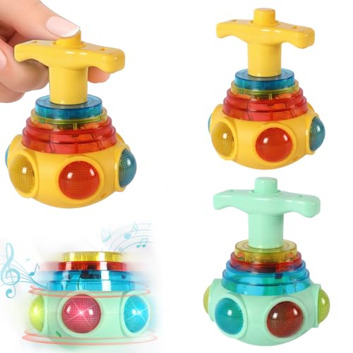 Kreisel Für Kinder, 2 Stück Musik Kreisel Für Babys Und Kleinkinder, Förderung Der Motorik Und des Ursache-Wirkung-Verständnisses, Gelb Und Grün, 8x8x12 cm Kreisel Für Kinder, 2 Stück Musik Kreisel Für Babys Und Kleinkinder, Förderung Der Motorik Und des Ursache-Wirkung-Verständnisses, Gelb Und Grün, 8x8x12 cm von JazRvr
