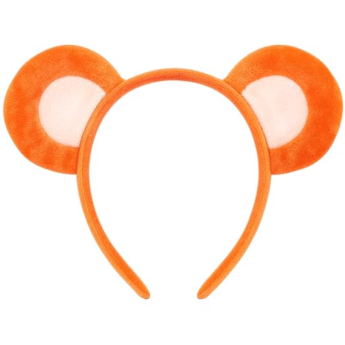JazSwirl Orange Bär Ohren Stirnband, 17,5 x 22,6 cm, weich und bequem, Tierohren, Kopfschmuck für Erwachsene, niedliche Halloween-Ohren Stirnband für Kostümparty, Cosplay, Verkleiden JazSwirl Orange Bär Ohren Stirnband, 17,5 x 22,6 cm, weich und bequem, Tierohren, Kopfschmuck für Erwachsene, niedliche Halloween-Ohren Stirnband für Kostümparty, Cosplay, Verkleiden von JazSwirl