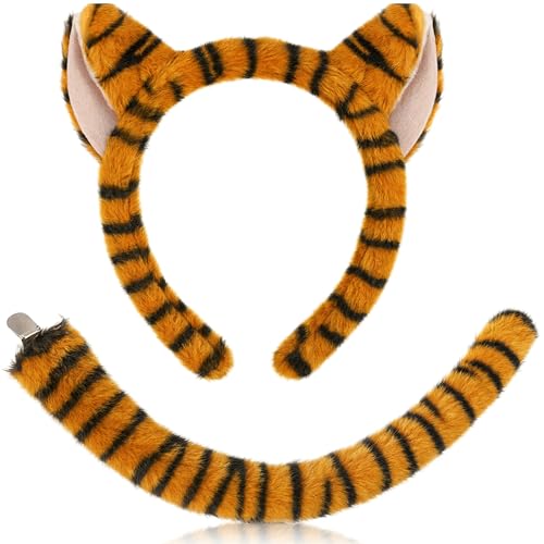 JazSwirl Tigerohren Stirnband, Tiger Stirnband und Schwanz, Halloween Tigger Tail für Erwachsene, Halloween Ohr Tigger Ohren Stirnbänder JazSwirl Tigerohren Stirnband, Tiger Stirnband und Schwanz, Halloween Tigger Tail für Erwachsene, Halloween Ohr Tigger Ohren Stirnbänder von JazSwirl