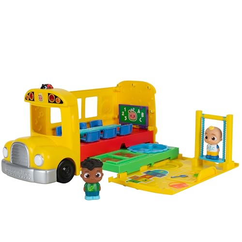 CoComelon Transforming School Time Bus - Lichter und Geräusche - 3 Lieblingslieder - 6 Spielbereiche - Abnehmbare JJ und Cody Figuren - Spielzeug für Kinder und Vorschüler von CoComelon