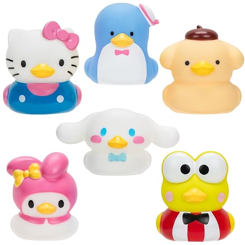 Hello Kitty and Friends Duckz 6er-Pack - Gummiente Wasserspielzeug für Pool & Bad - Offiziell lizenziertes Sanrio - Hello Kitty, Keroppi, Pompompurin, My Melody, Cinnamoroll, Smoking - Geschenk für Hello Kitty and Friends Duckz 6er-Pack - Gummiente Wasserspielzeug für Pool & Bad - Offiziell lizenziertes Sanrio - Hello Kitty, Keroppi, Pompompurin, My Melody, Cinnamoroll, Smoking - Geschenk für von Jazwares