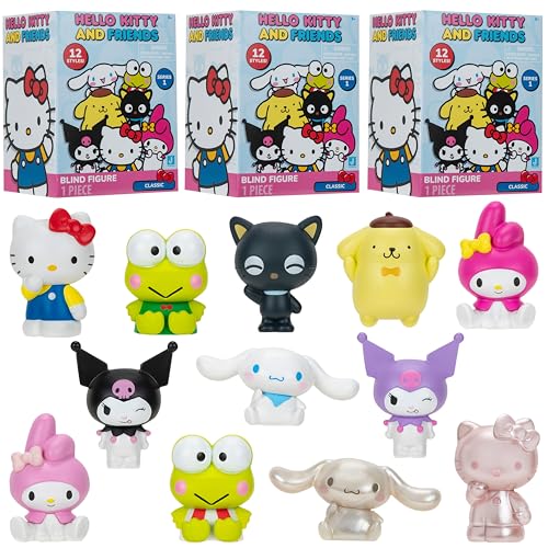 Hello Kitty and Friends Mystery Blind Bag, 3er-Pack – Serie 1 – Sammelfigur Sanrio Mini 5,1 cm Figur Mystery Toy – Stile können variieren – Weihnachtsstrumpffüller, Geschenk für Kinder, Mädchen und Hello Kitty and Friends Mystery Blind Bag, 3er-Pack – Serie 1 – Sammelfigur Sanrio Mini 5,1 cm Figur Mystery Toy – Stile können variieren – Weihnachtsstrumpffüller, Geschenk für Kinder, Mädchen und von Jazwares