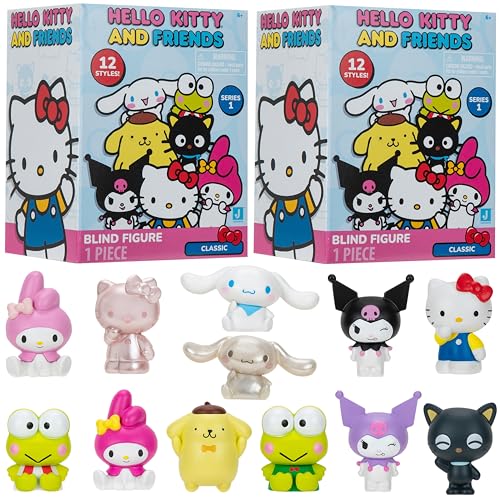 Hello Kitty and Friends Mystery Blind Box, 2er-Pack – Serie 1 – Sammelfigur Sanrio Mini 5,1 cm Figur Mystery Toy – Stile variieren – Geschenk für Kinder, Mädchen, Jungen – 6+ von Jazwares