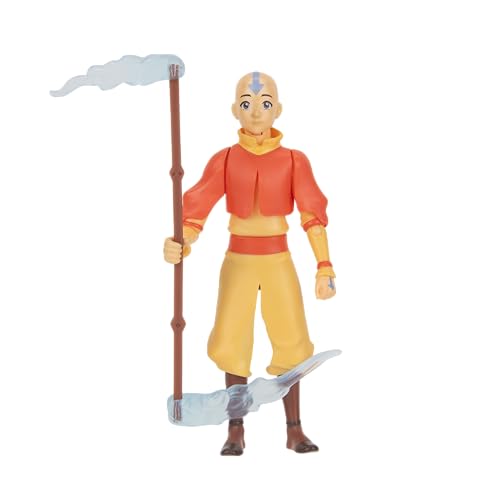 Jazwares Avatar The Last Airbender Aang (Book One) - 11,4 cm große Figur mit Staff, Lufteffekten u von Jazwares
